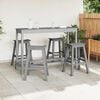 vidaXL Garden Bar Set 4 pcs Light gray HDPE