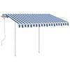 vidaXL Retractable Awning Blue and White