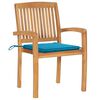 vidaXL Stacking Patio Chairs with Cushions 6 pcs Solid Teak Wood