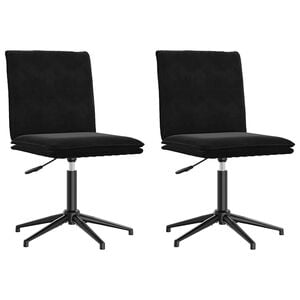 vidaXL Dining Chair Set of 2 Black Velvet (100% polyester), plywood, metal