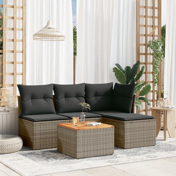 vidaXL Garden Sofa Set Grey