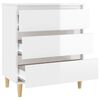 vidaXL Sideboard High gloss white Engineered wood, solid eucalyptus wood