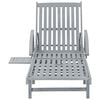 vidaXL Sunlounger Gray Solid Acacia wood with gray wash finish Large