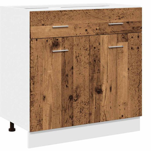 vidaXL Drawer Bottom Cabinet Old Wood Engineered Wood Medium