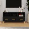 vidaXL TV Cabinet Black Engineered Wood Medium TV Stand Rectangular