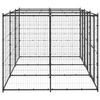 vidaXL Dog Kennel Black Powder-coated steel 78.1 sq ft Durable