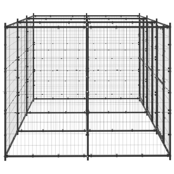 vidaXL Dog Kennel Black Powder-coated steel 78.1 sq ft Durable