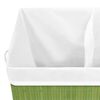 vidaXL Bamboo Laundry Basket with 2 Sections Green 26.4 gal