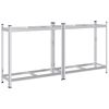 vidaXL 2-Layer Tyre Shelves 2 pcs Silver 43.3x15.7x42.9" Steel