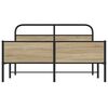vidaXL Bed Frame Smoked Oak Steel, Engineered Wood Super King Durable
