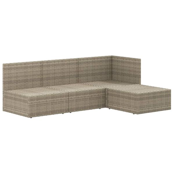 vidaXL Garden Lounge Set Grey PE rattan Medium Modular