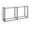 vidaXL Console Table Transparent Tempered glass, powder-coated steel