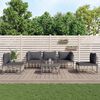 vidaXL Garden Lounge Set Anthracite Poly rattan, powder-coated steel, fabric