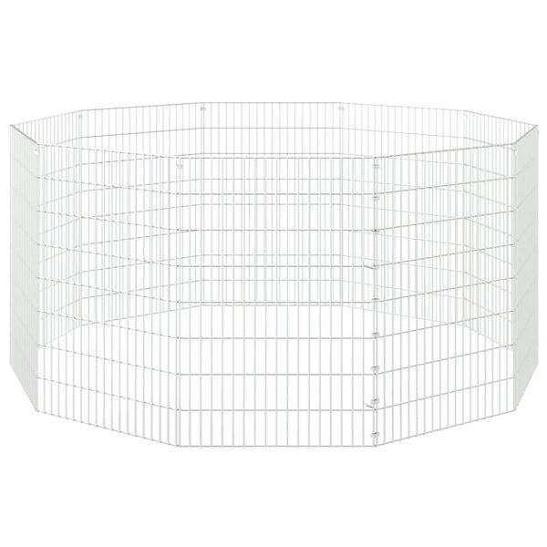 vidaXL Animal Enclosure Silver Galvanized iron 10-Panel Expandable