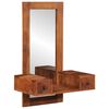 vidaXL Wall Mirror Honey Glass, Solid Acacia Wood Medium Mirror