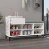 vidaXL Shoe Cabinet High gloss white Engineered wood Medium Shoe Cabinet