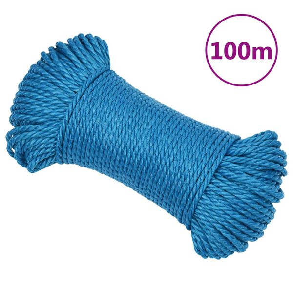 vidaXL Work Rope Blue 0.24 " 328.1 ' Polypropylene