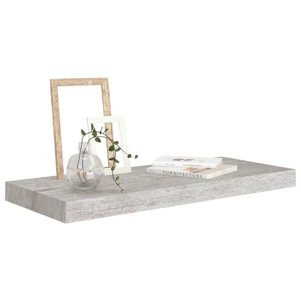 vidaXL Wall Shelf Concrete grey Honeycomb MDF, metal Medium