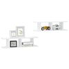 vidaXL Wall Shelf Set of 2 High gloss white Engineered wood