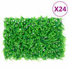 vidaXL Artificial Fern Leaf Fence Set of 24 Green Polyethylene (PE) L
