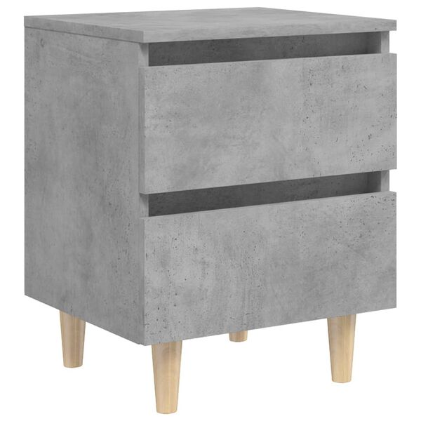 vidaXL Bed Cabinet Set of 2 Concrete Grey Engineered wood and solid pine