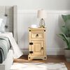 vidaXL Bedside Cabinet Honey brown Solid pine wood, engineered wood, metal