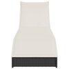 vidaXL Folding Sun Lounger Black and cream white