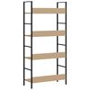 vidaXL Shelf Cabinet Oak and Black Engineered Wood and Steel Compact