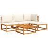 vidaXL Garden Sofa Set Cream white cushions, Black rattan