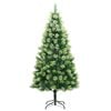 vidaXL Artificial Hinged Christmas Tree Green PVC, Metal 94.5 in tall