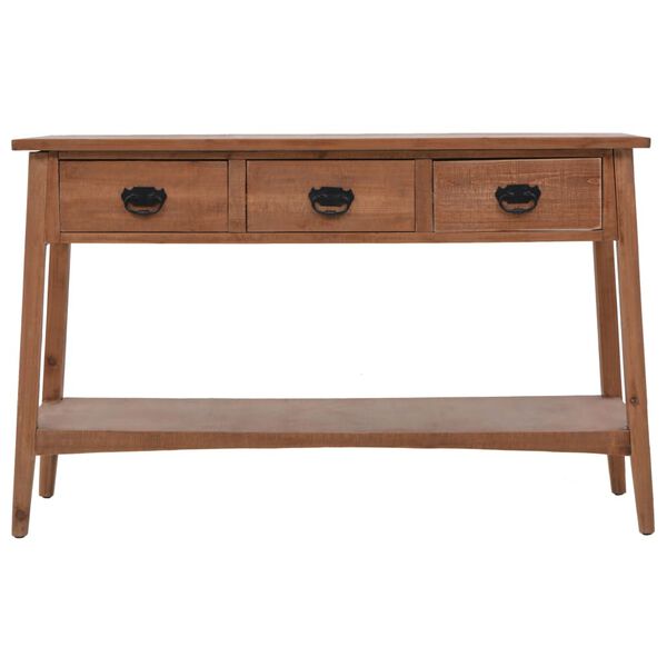 vidaXL Console Table Brown Solid fir wood 49.6 in x 15.7 in x 30.5 in