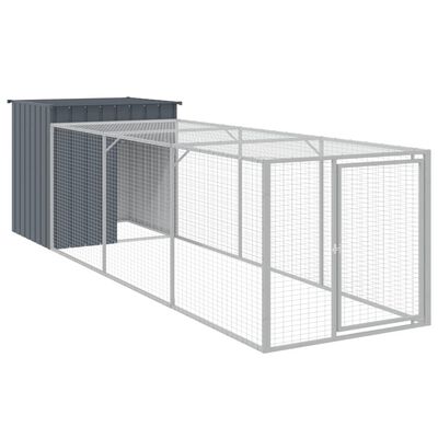 vidaXL Chicken Cage with Run Anthracite 43.3"x159.4"x43.3" Galvanized Steel