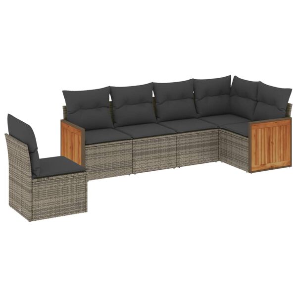vidaXL Garden Sofa Set Grey, Dark Grey