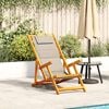vidaXL Folding Beach Chair Taupe Acacia Wood Medium Foldable