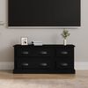vidaXL TV Cabinet Black Engineered wood Compact TV Cabinet Rectangular
