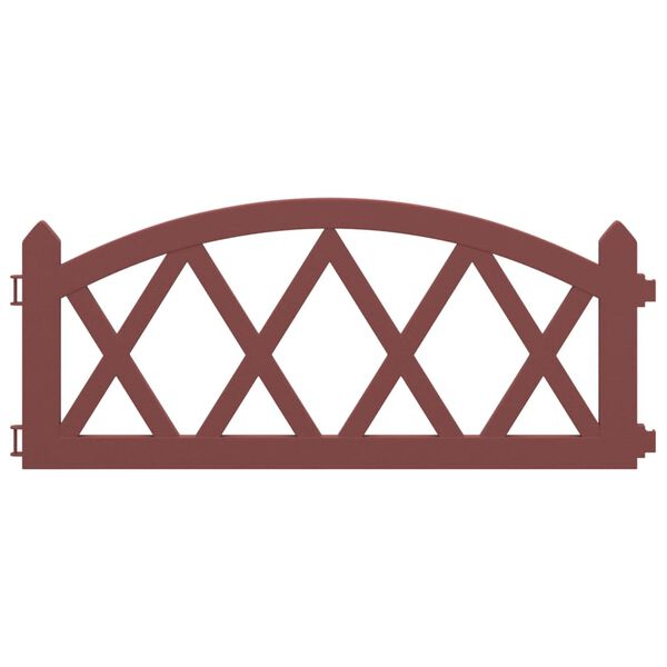 vidaXL Lawn Edgings 17 pcs Red 32.8' PP