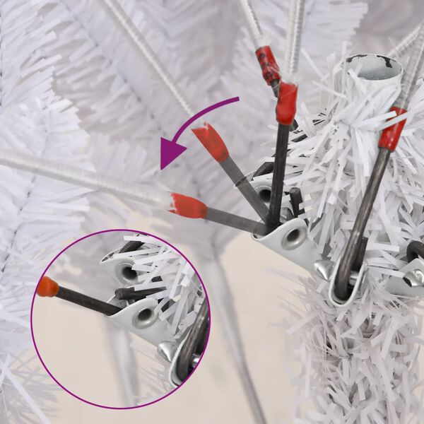 vidaXL Artificial Hinged Christmas Tree White PVC 82.7 in height