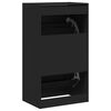 vidaXL Shoe Cabinet Black Engineered wood 23.6x16.5x42.5 in Shoe Cabinet