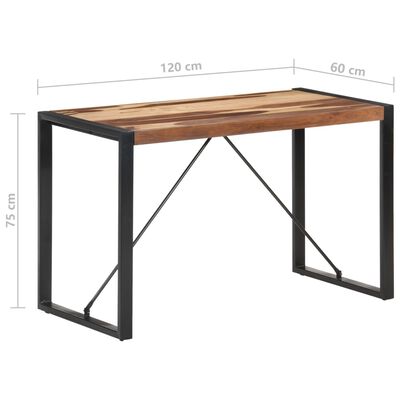 vidaXL Dining Table 47.2"x23.6"x29.5" Solid Wood with Sheesham Finish
