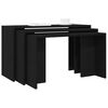 vidaXL Nesting Table Black Engineered wood Small Stackable