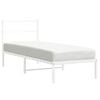 vidaXL Bed Frame White Steel Twin Bed Frame Rectangular Modern