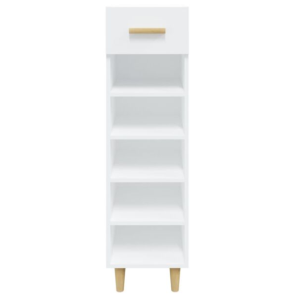 vidaXL Shoe Cabinet White Engineered wood Slim and tall Shoe Cabinet