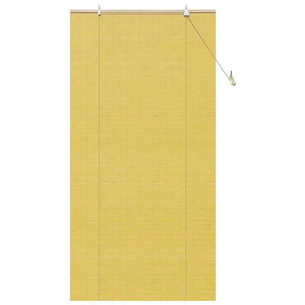 vidaXL Roller Blind with Curtains Yellow 43.31 x 86.61 in Bamboo