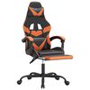 vidaXL Gaming Chair with Footrest Black and Orange Faux Leather