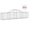 vidaXL Gabion Basket Set of 11 Silver Galvanized Iron 78.7x11.8x15.7 in