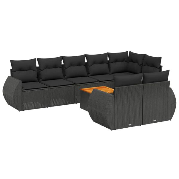 vidaXL Garden Sofa Set Black