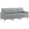 vidaXL 3-seater Sofa Light grey Polyester, Metal, Foam, Textilene 3-Seater