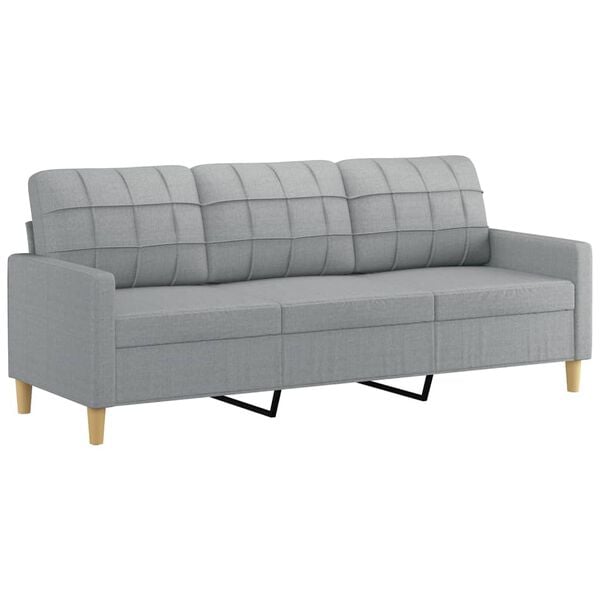 vidaXL 3-seater Sofa Light grey Polyester, Metal, Foam, Textilene 3-Seater