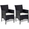 vidaXL Outdoor Furniture Set Black and Cream White PE rattan