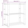vidaXL 3-Tier Storage Rack Grey 31.5x15.0x35.4" Solid Wood Pine